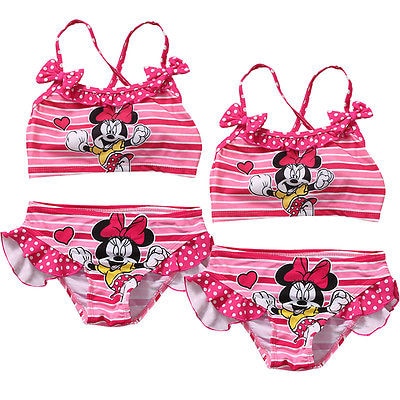 Baby Girls 2pcs Tankini Bikini Set Swimwear Swimsuit Bathing Suit Beachwear HOT Cartoon Two-piece Swimsuits Clothing Sets